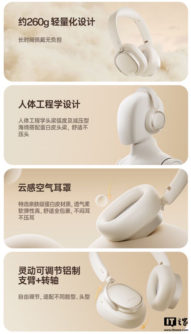 e 头戴式主动降噪蓝牙耳机发布509 元m6米乐注册漫步者花再 Evo Spac(图5)